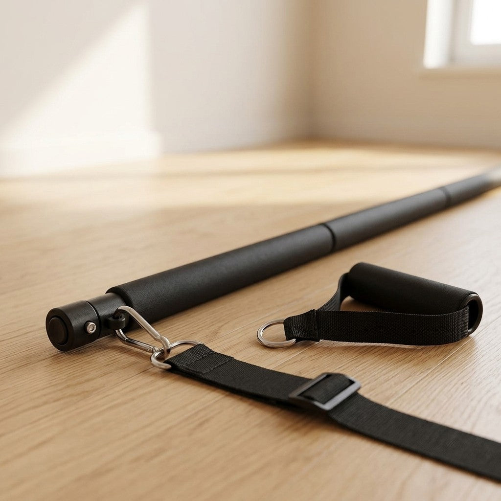 WalkHaven Band Bar Set: bar end, carabiner clip and foam handle, close-up