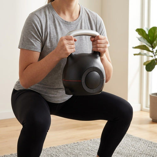 Goblet squat with the WalkHaven adjustable kettlebell